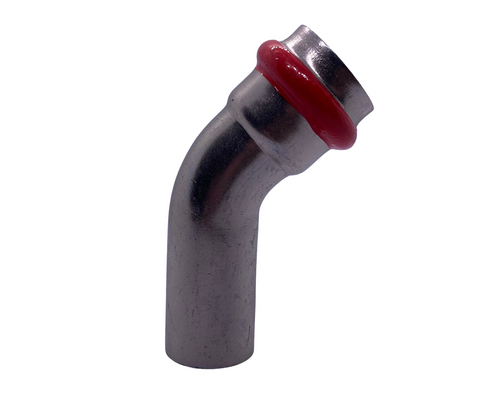 C-Stahl Pressfitting, 45° Bogen I / A , Kontur V