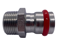 C-Stahl Pressfitting,  Kontur V mit Außengewinde