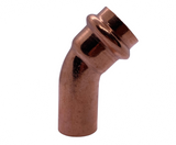 Kupfer Pressfitting Bogen 45° I/A, DVGW, Kontur V