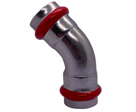 C-Stahl Pressfitting, 45° Bogen I / I, Kontur V