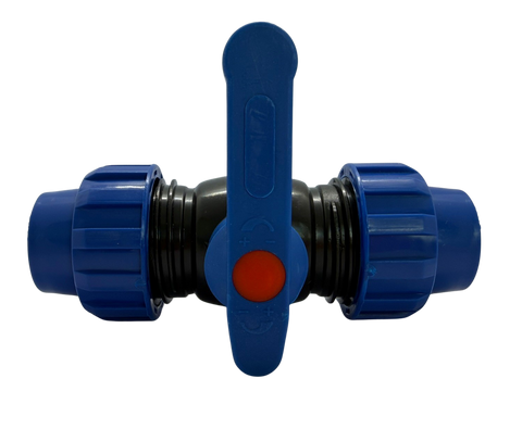 HDPE Kugelventil Blauer Hebel