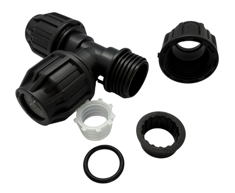 HDPE T-Stück Schwarz