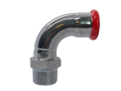 C-Stahl Pressfitting, 90° Bogen mit Außengewinde, Kontur M