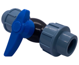 PP Kugelventil blauer Hebel