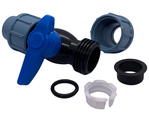 PP Kugelventil blauer Hebel